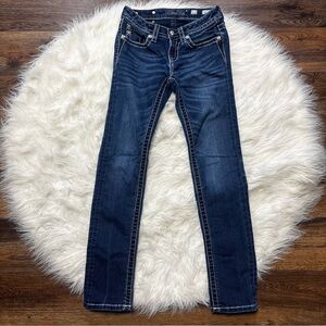 Miss Me Blue Denim Bedazzled Skinny Jeans size Girls 12